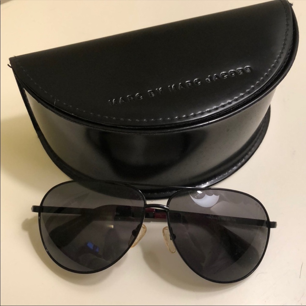 Marc by Marc Jacobs Black Aviator Sunglasses